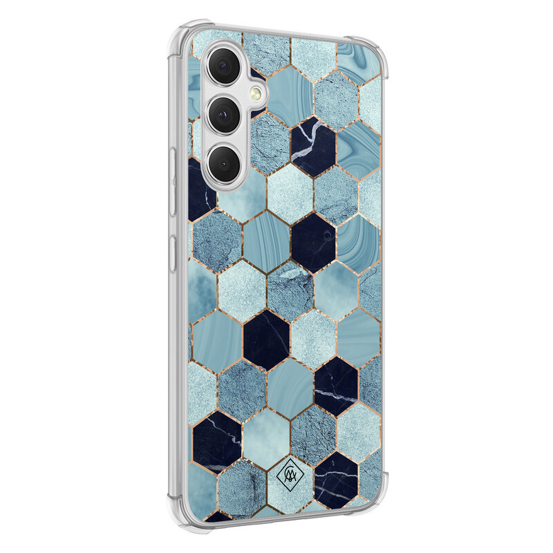 Casimoda Samsung Galaxy A54 shockproof hoesje - Blue cubes