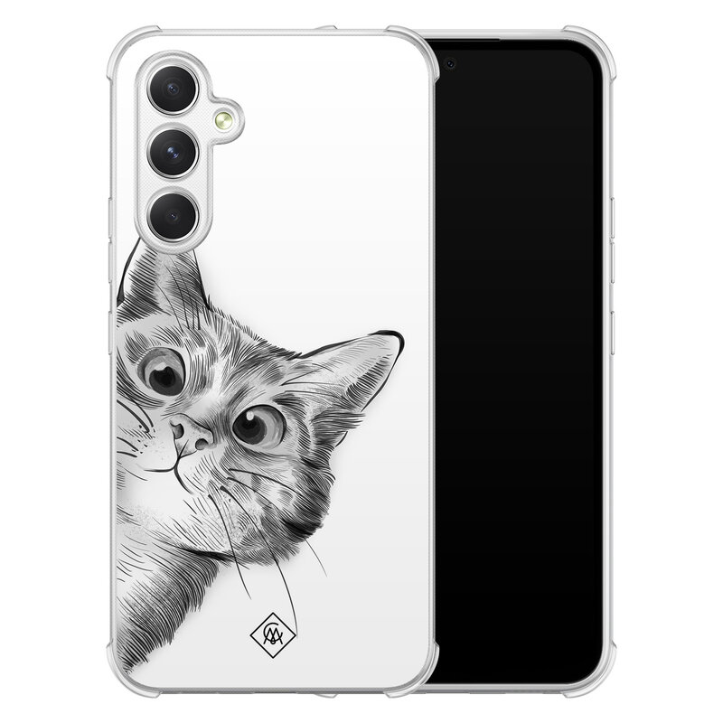 Casimoda Samsung Galaxy A54 shockproof hoesje - Kat kiekeboe
