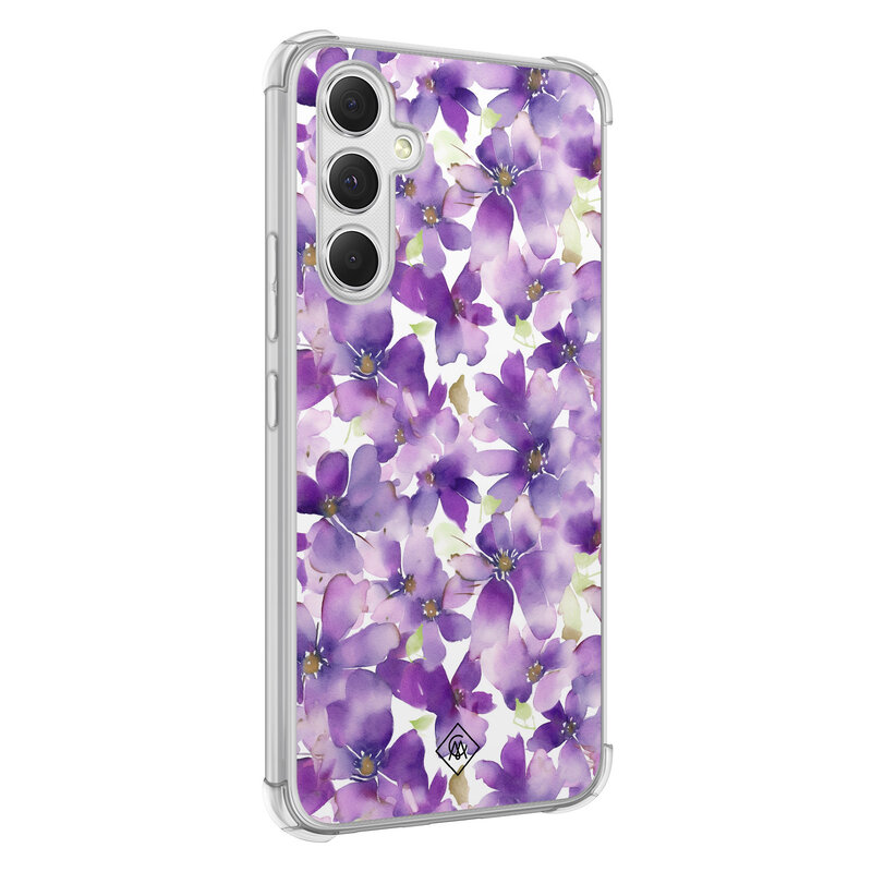 Casimoda Samsung Galaxy A54 shockproof hoesje - Floral violet