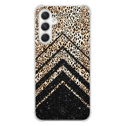 Casimoda Samsung Galaxy A54 shockproof hoesje - Chevron luipaard