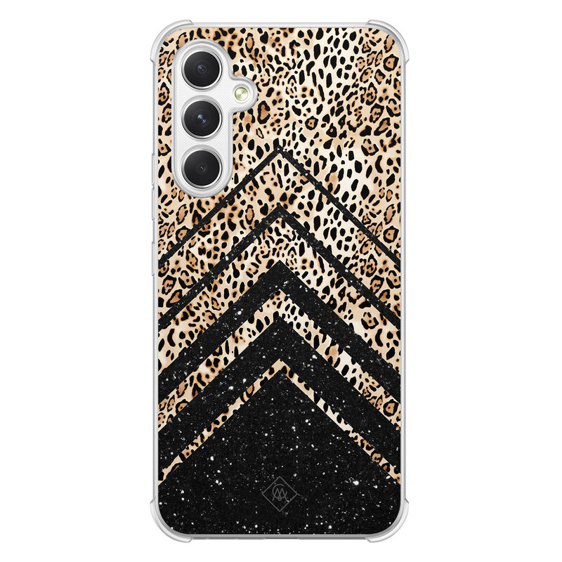 Casimoda Samsung Galaxy A54 shockproof hoesje - Chevron luipaard