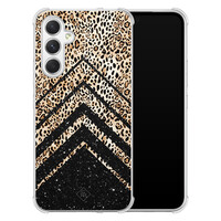 Casimoda Samsung Galaxy A54 shockproof hoesje - Chevron luipaard