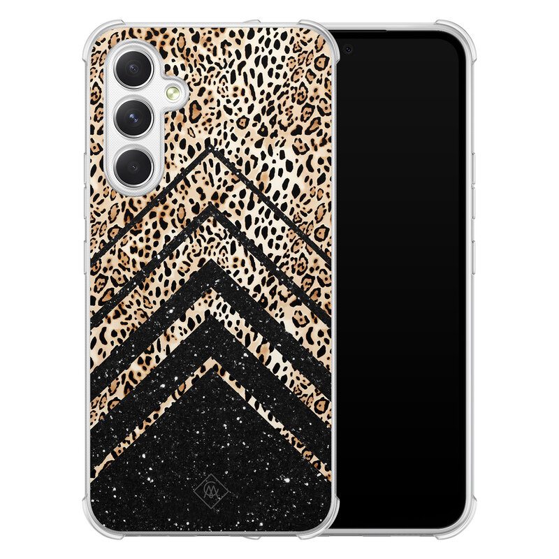 Casimoda Samsung Galaxy A54 shockproof hoesje - Chevron luipaard