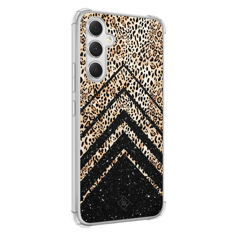 Casimoda Samsung Galaxy A54 shockproof hoesje - Chevron luipaard