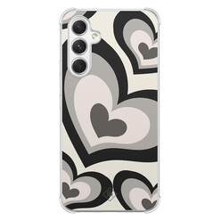 Casimoda Samsung Galaxy A54 shockproof hoesje - Hart swirl zwart