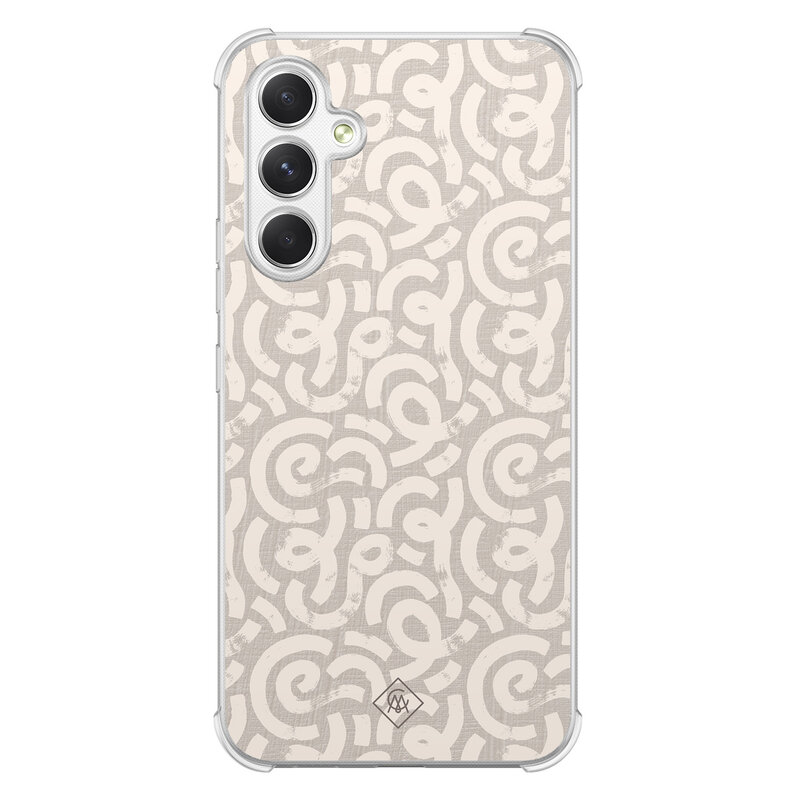 Casimoda Samsung Galaxy A54 shockproof hoesje - Ivory abstraction