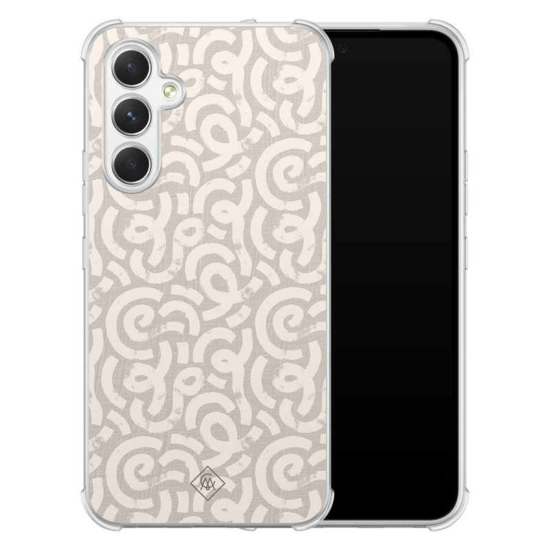 Casimoda Samsung Galaxy A54 shockproof hoesje - Ivory abstraction