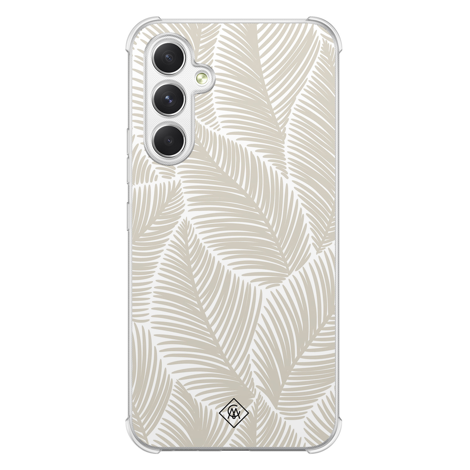 Samsung Galaxy A54 shockproof hoesje - Palmy leaves beige