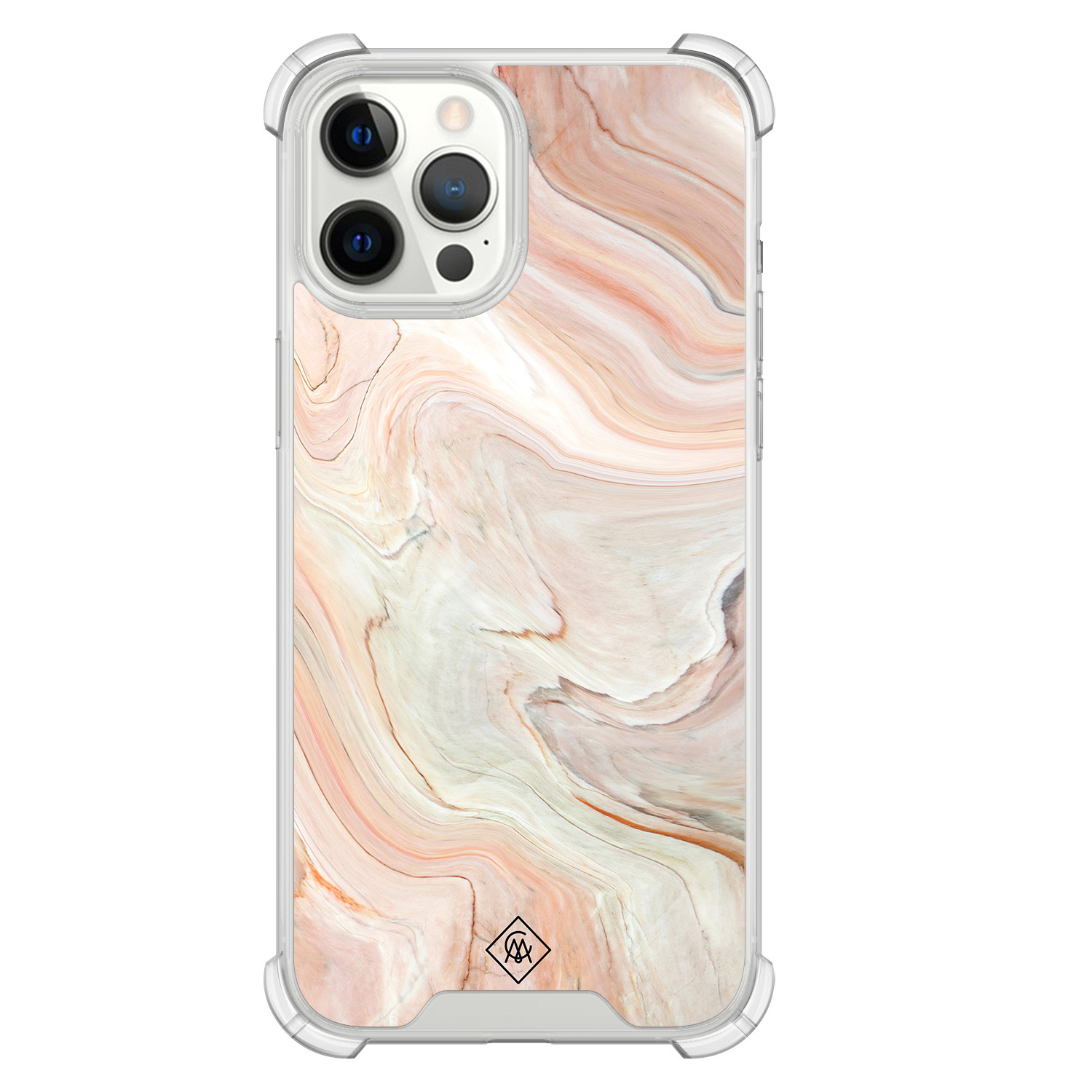 iPhone 12 Pro Max shockproof hoesje Marmer waves