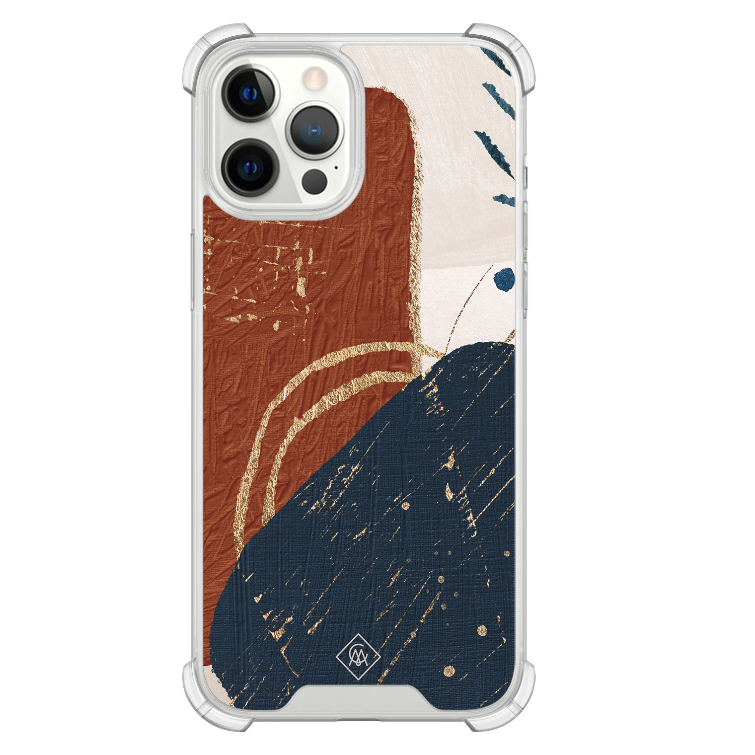 iPhone 12 Pro Max shockproof hoesje - Abstract terracotta