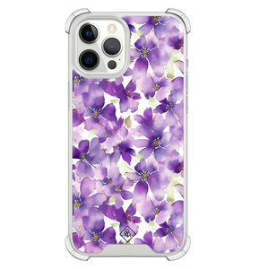 Casimoda iPhone 12 Pro Max shockproof hoesje - Floral violet