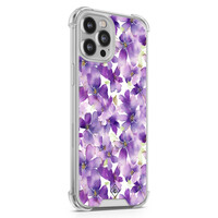 Casimoda iPhone 12 Pro Max shockproof hoesje - Floral violet