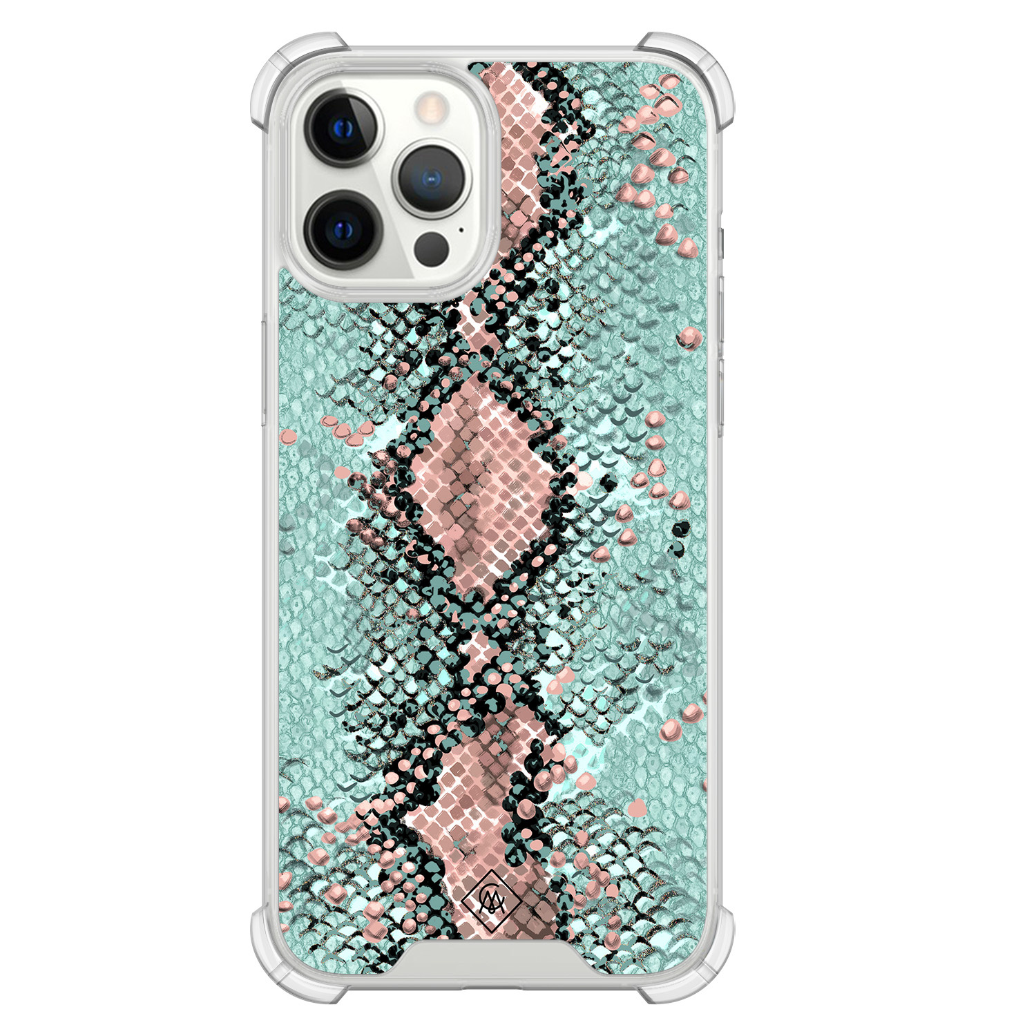 iPhone 12 Pro Max shockproof hoesje Snake pastel