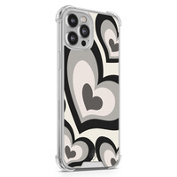 Casimoda iPhone 12 Pro Max shockproof hoesje - Hart swirl zwart