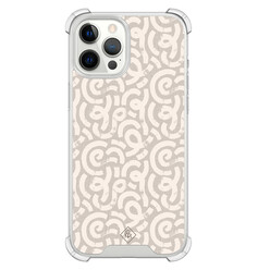 Casimoda iPhone 12 Pro Max shockproof hoesje - Ivory abstraction