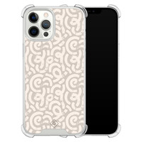 Casimoda iPhone 12 Pro Max shockproof hoesje - Ivory abstraction