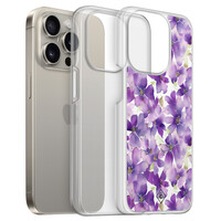 Casimoda iPhone 15 Pro Max hybride hoesje - Floral violet