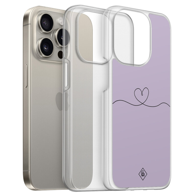 Casimoda iPhone 15 Pro Max hybride hoesje - Hart lila