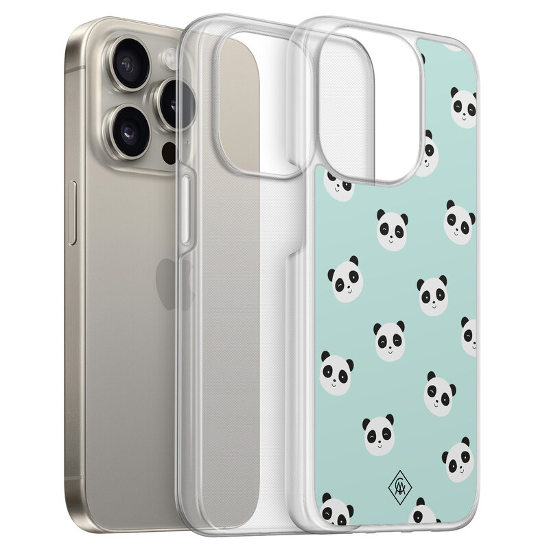Casimoda iPhone 15 Pro Max hybride hoesje - Panda print