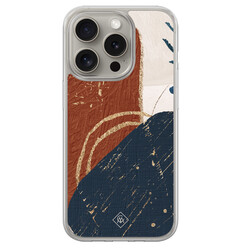 Casimoda iPhone 15 Pro Max hybride hoesje - Abstract terracotta