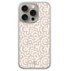 Casimoda iPhone 15 Pro Max hybride hoesje - Ivory abstraction