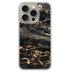 Casimoda iPhone 15 Pro Max hybride hoesje - Marmer grijs brons