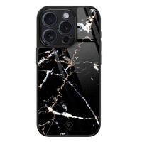 Casimoda iPhone 15 Pro glazen hardcase - Marmer zwart