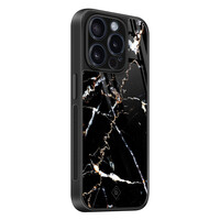 Casimoda iPhone 15 Pro glazen hardcase - Marmer zwart
