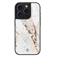 Casimoda iPhone 15 Pro glazen hardcase - Marmer goud
