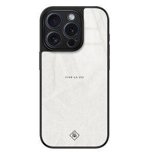 Casimoda iPhone 15 Pro glazen hardcase - Vive la vie