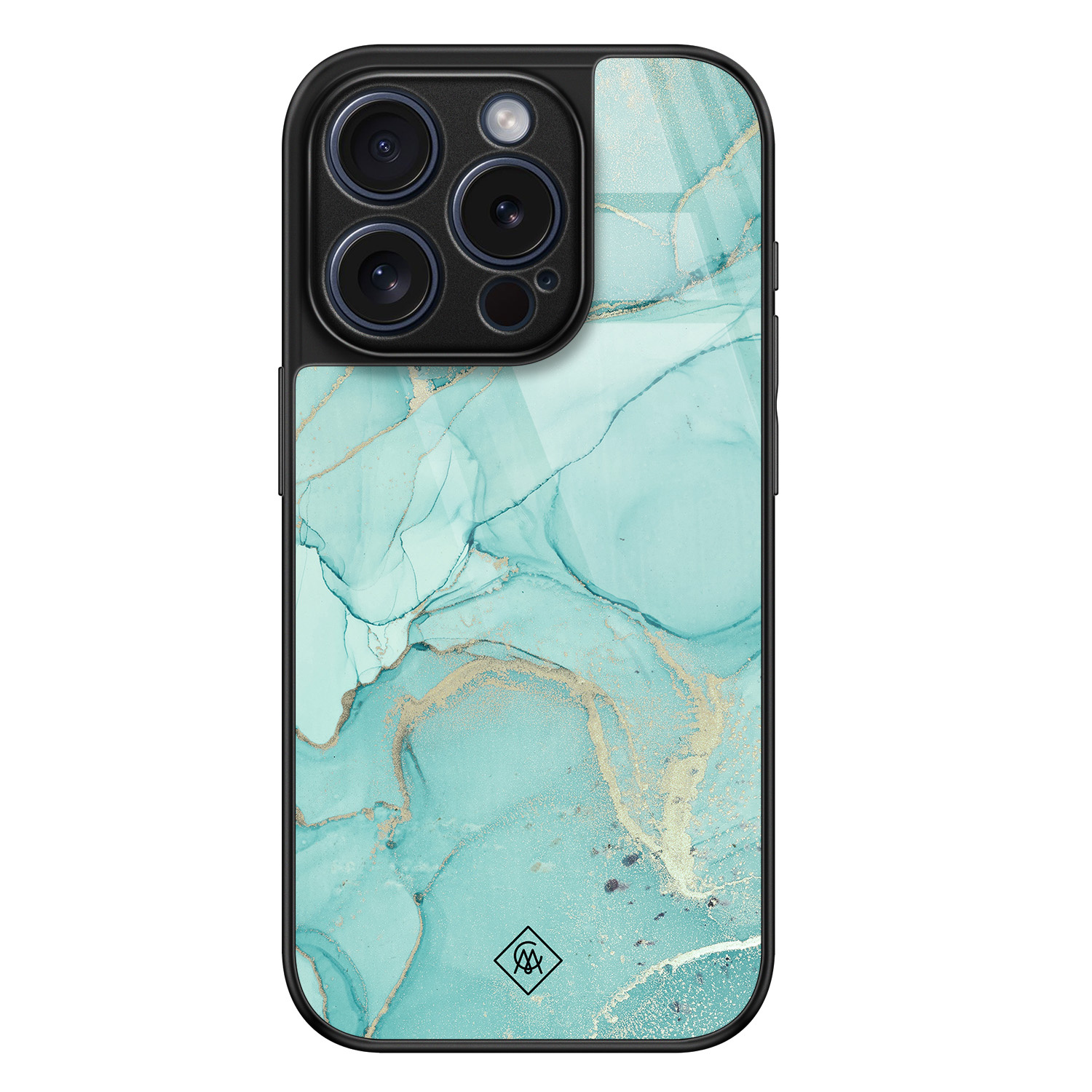 iPhone 15 Pro glazen hardcase - Touch of mint