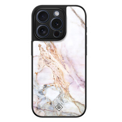Casimoda iPhone 15 Pro glazen hardcase - Parelmoer marmer