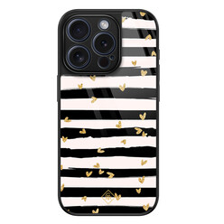 Casimoda iPhone 15 Pro glazen hardcase - Hart streepjes