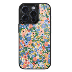Casimoda iPhone 15 Pro glazen hardcase - Blue gardens
