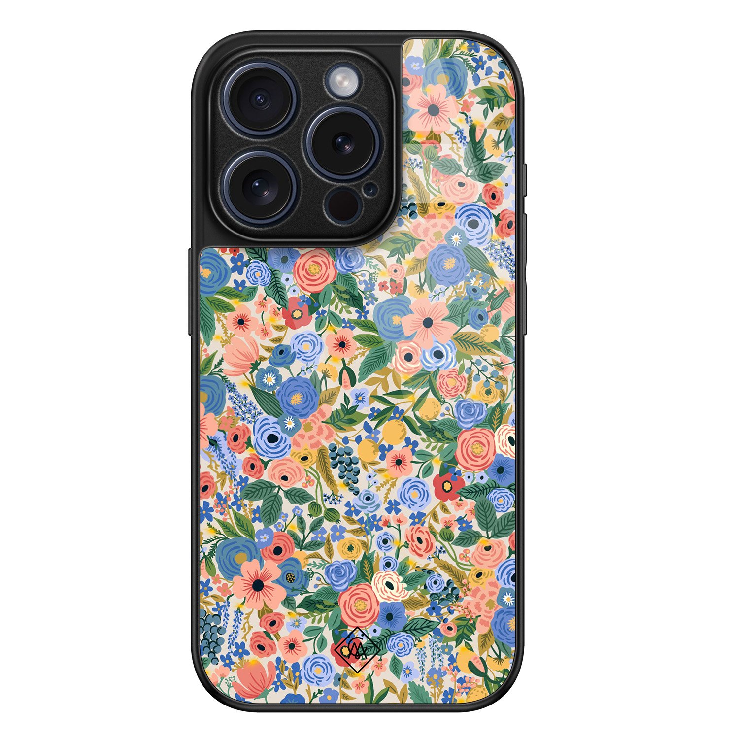 iPhone 15 Pro glazen hardcase - Blue gardens