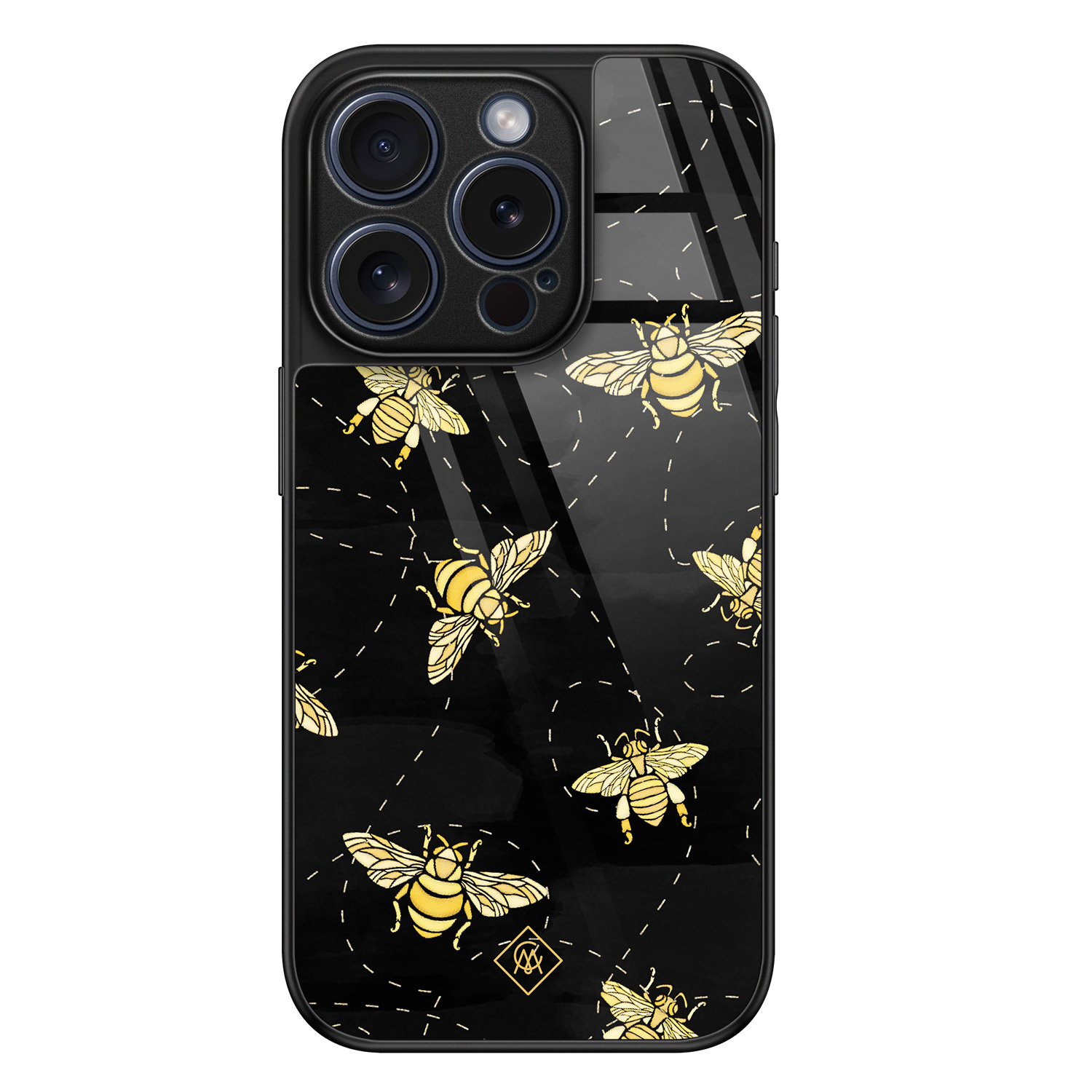 iPhone 15 Pro glazen hardcase - Bee yourself