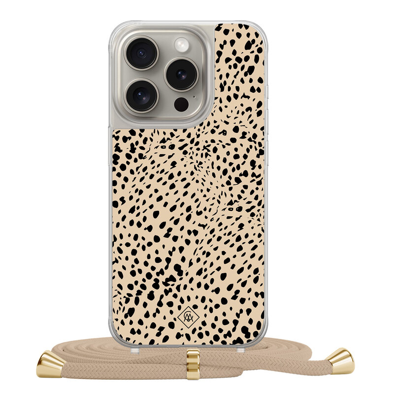 Casimoda iPhone 15 Pro hoesje met beige koord - Spot on