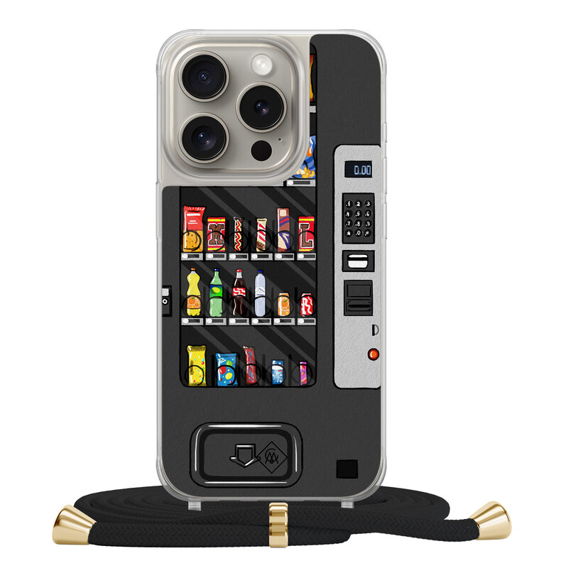 Casimoda iPhone 15 Pro hoesje met zwart koord - Snoepautomaat