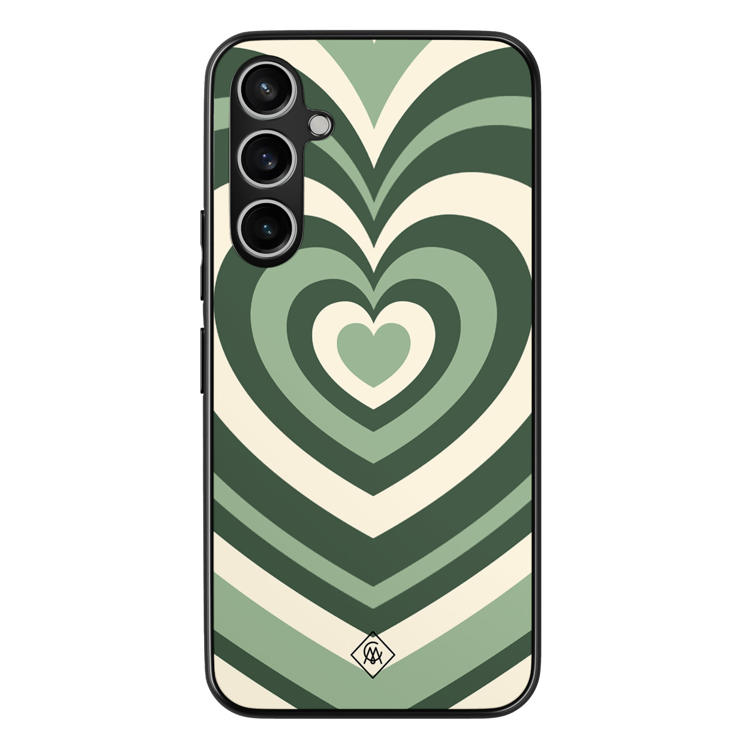 Samsung Galaxy S23 FE hoesje - Hart swirl groen