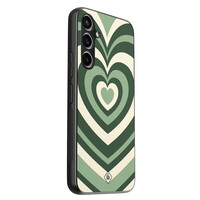 Casimoda Samsung Galaxy S23 FE hoesje - Hart swirl groen