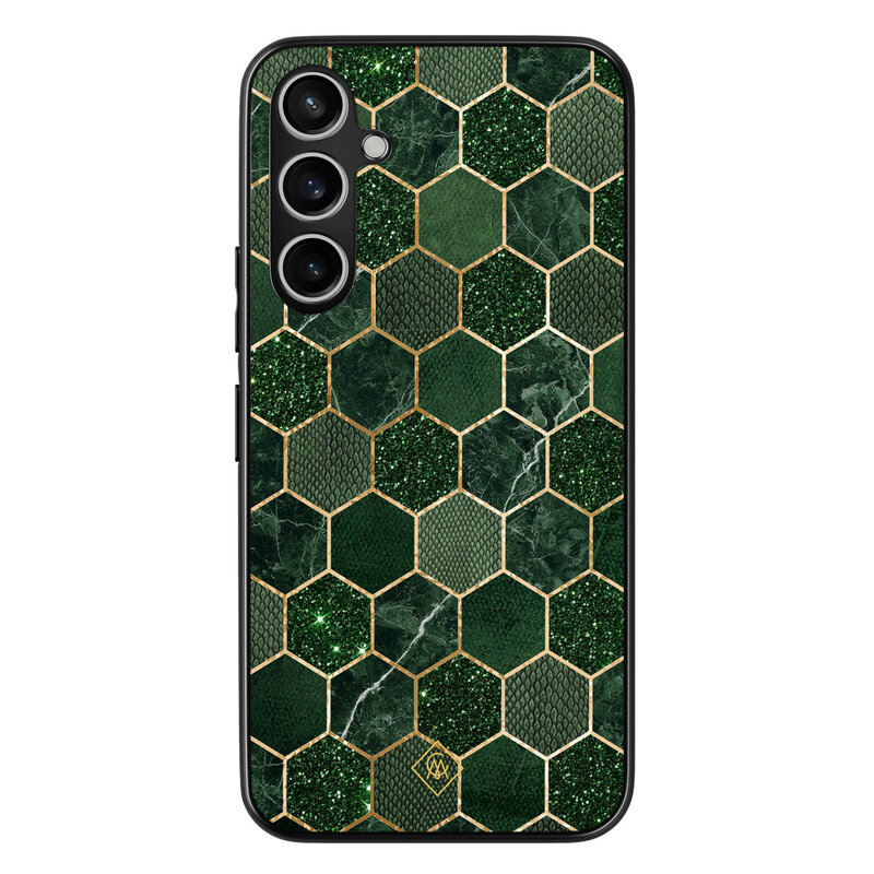 Casimoda Samsung Galaxy S23 FE hoesje - Kubus groen