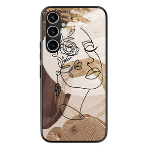 Casimoda Samsung Galaxy S23 FE hoesje - Abstract gezicht bruin