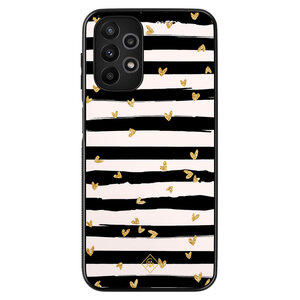 Casimoda Samsung Galaxy A13 4G hoesje - Hart streepjes