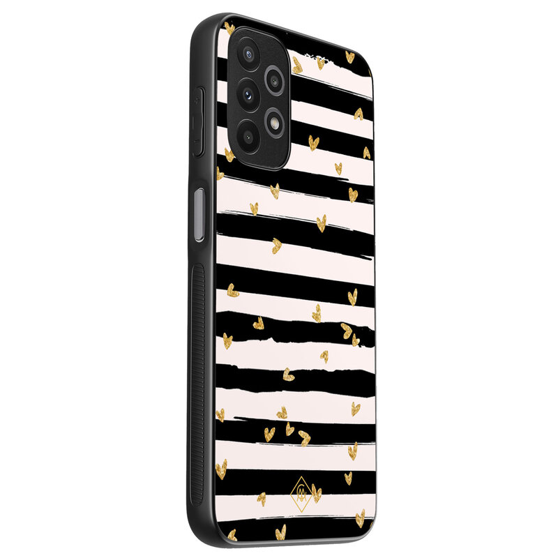 Casimoda Samsung Galaxy A13 4G hoesje - Hart streepjes