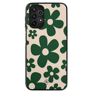 Casimoda Samsung Galaxy A13 4G hoesje - Retro flowers groen