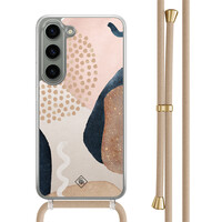 Casimoda Samsung Galaxy S23 hoesje met beige koord - Abstract dots