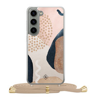 Casimoda Samsung Galaxy S23 hoesje met beige koord - Abstract dots