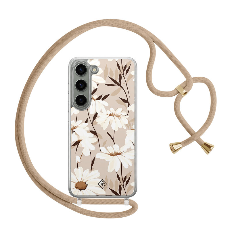 Casimoda Samsung Galaxy S23 hoesje met beige koord - In bloom