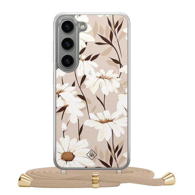 Casimoda Samsung Galaxy S23 hoesje met beige koord - In bloom