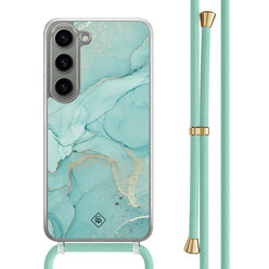 Casimoda Samsung Galaxy S23 hoesje met mint koord - Touch of mint